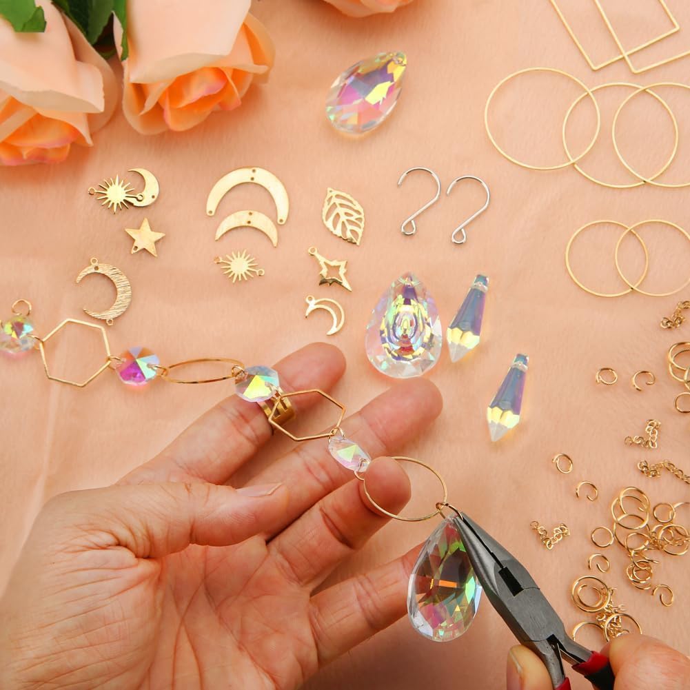 DIY Suncatchers, 400pcs Sun Catchers Supplies Kit Art and Crafts for Adults | Decorative Hanging Prism Suncatcher with Crystals Beads Ball Rainbow Maker for Indoor Windows Office Home Decor - Image 7